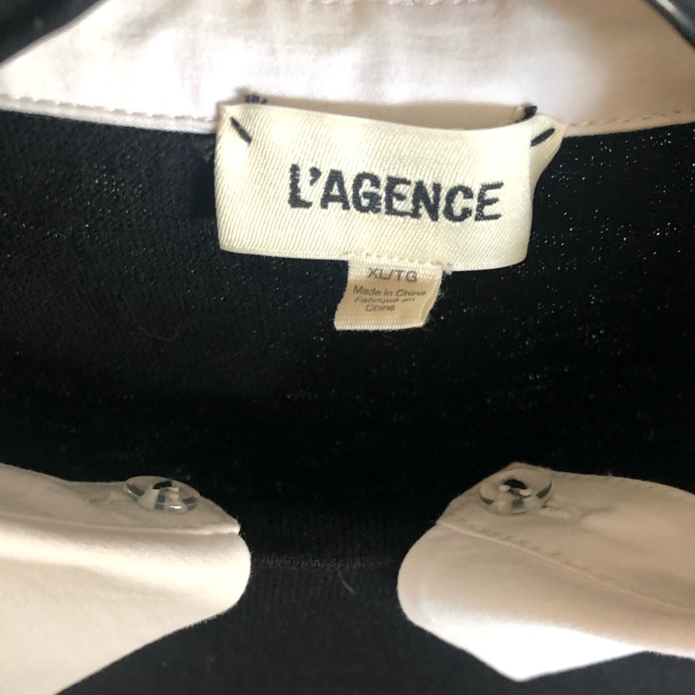L'AGENCE April Poplin Collar Pullover in Black - Picture 16 of 16